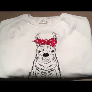 Embroidered llama sweatshirt